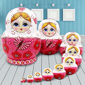 1礼物无味特色层风干木椴工艺品俄罗斯套娃10B儿童益智玩具正品