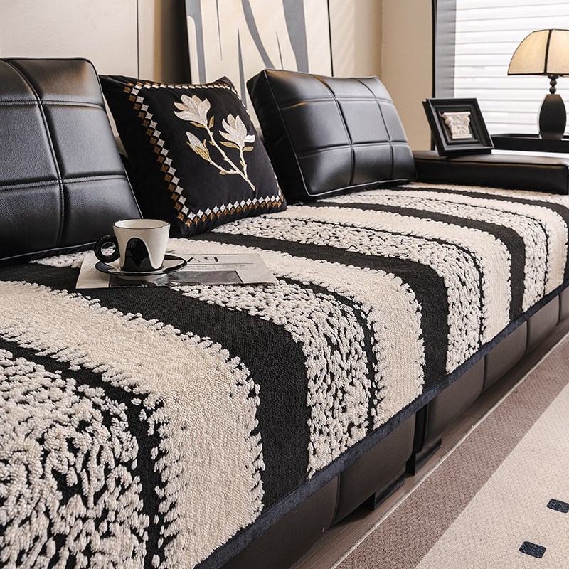 冬季加厚毛绒皮沙发垫盖布202z4新款座垫轻奢高级感固定防滑坐垫