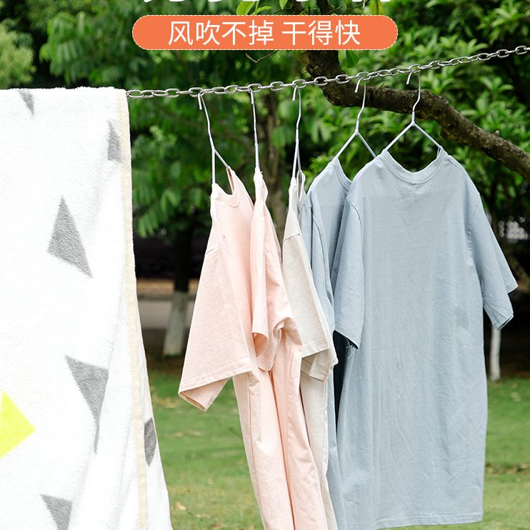 铁链挂钩30防风晒衣绳不锈钢钢丝绳条室外子凉衣绳防滑链4晾衣绳