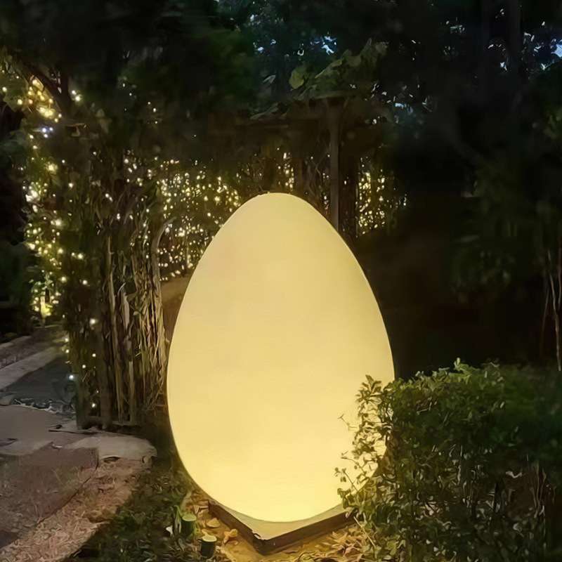 户外互动发光LED景观灯防水椭圆庭院草坪灯拍拍感应蛋形不倒翁灯