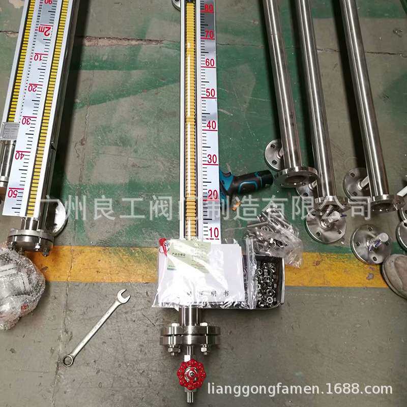 不锈钢磁翻板液位计带远传 船用玻璃液位计考克 水箱标尺液位计