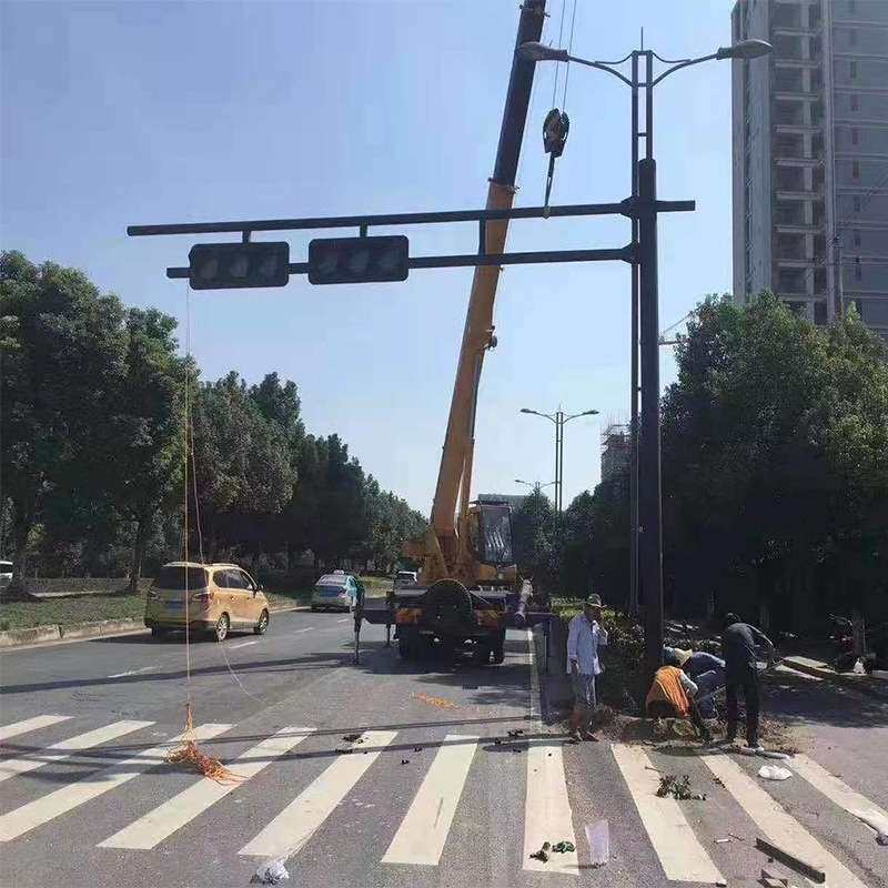 厂家交通信号灯城市道路监控立杆6米8米框架式信号灯杆