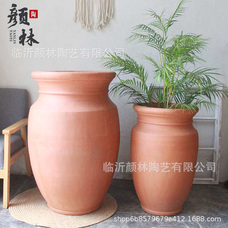 大号景观红陶盆大陶罐花盆粗陶杂货花园装饰盆组合盆落地陶盆陶罐