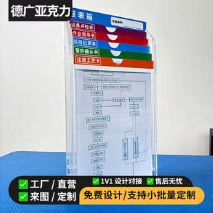 A4多层透明亚克力资料架报表箱设备点检表收纳盒挂式文件展示架