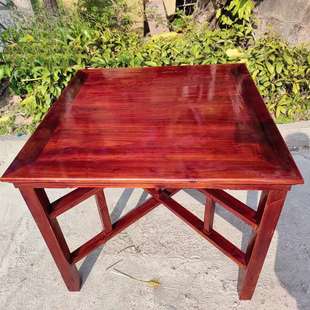 实木八仙桌正方形琥珀红折叠可拆卸老式拜拜桌供桌餐桌老杉木