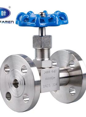 J48W-64P/100P 不锈钢法兰针型截止阀 法兰针型阀DN10 15 20 25