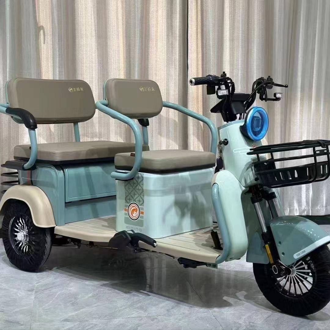 新款客货两用电动三轮车双排座大功率成人日常通勤休闲代步三轮车