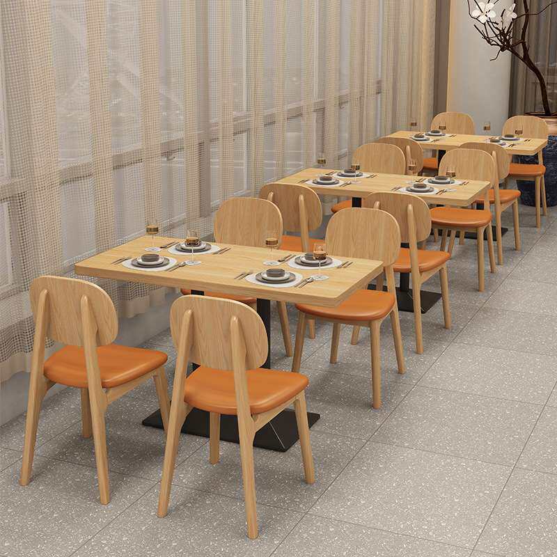 主题西餐咖啡厅桌椅组合网红小吃汉堡奶茶店实木创意卡座沙发餐厅
