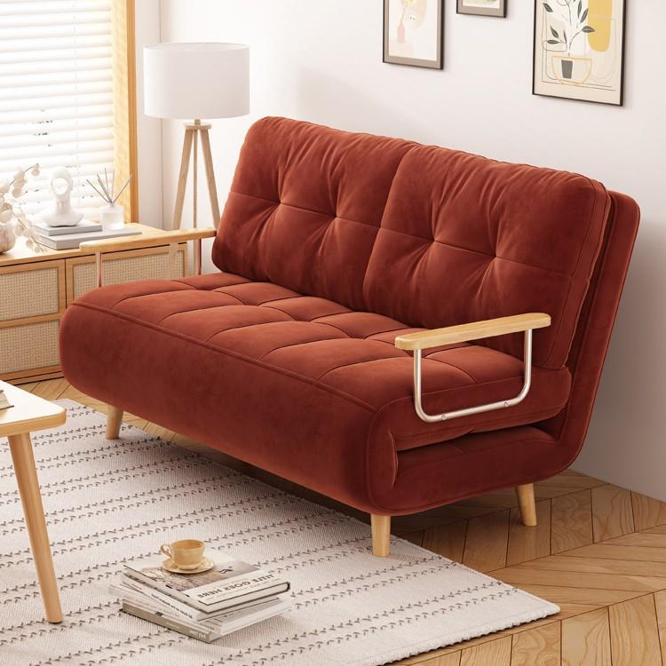 2025新款沙发床原木单人双人小户型客厅阳台可折叠伸缩沙发床两用