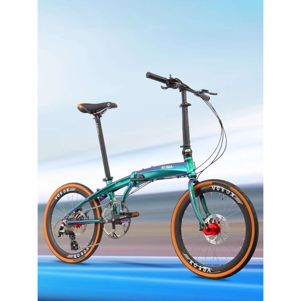 kosda22寸451轮组铝合金超轻折叠自行车变速男女碟刹便携成人单车
