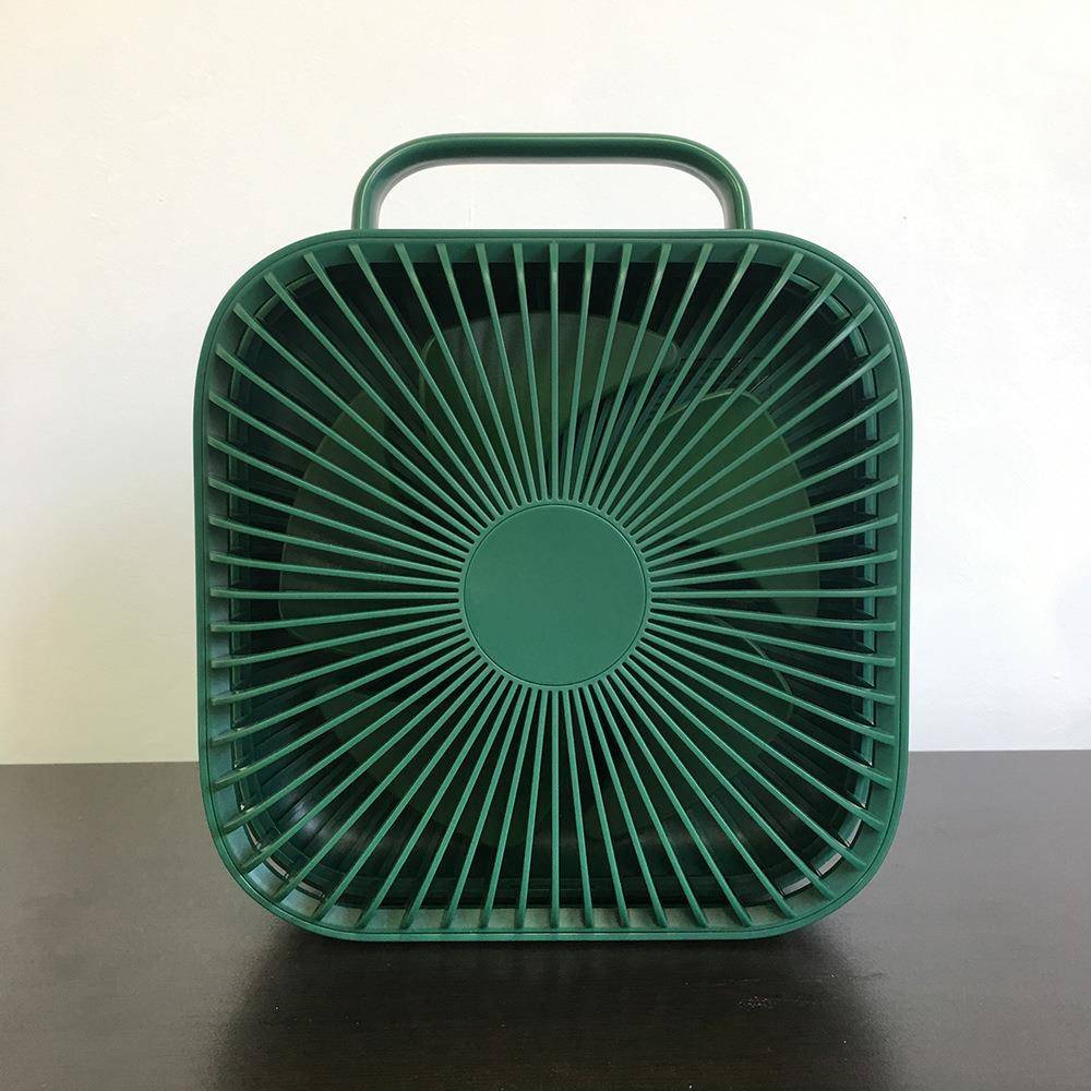 墨绿色伸缩摇头便携可充电折叠风扇Desk Fan