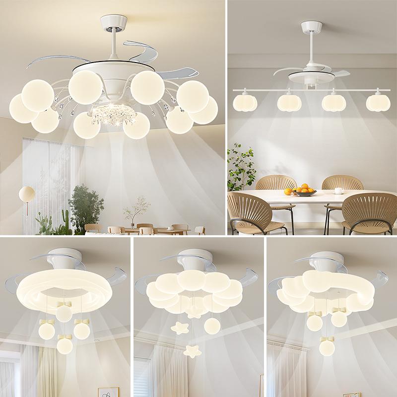 新款奶油风扇灯客厅风扇灯现代简约餐厅吊扇灯全屋套餐中山灯具