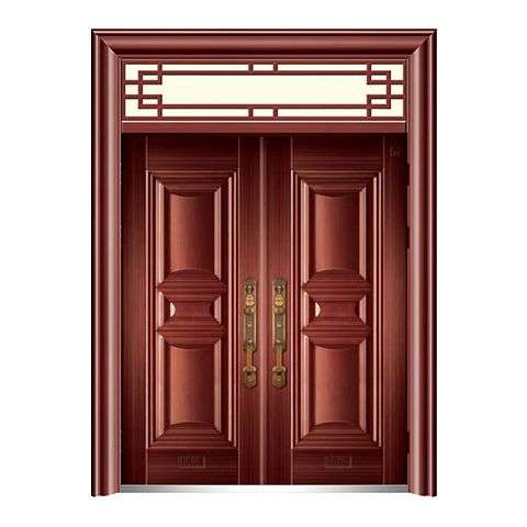 豪华大门新款别墅仿真铜锌合金家用入户防盗四开门大门农村双开门