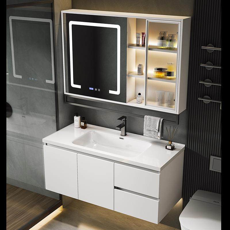 实木浴室柜卫生间洗脸台盆柜组合一体陶瓷洗漱台智能镜