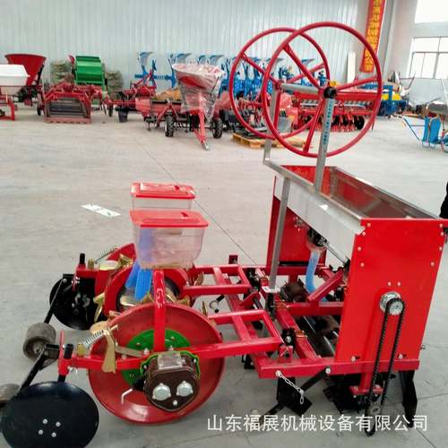拖拉机悬挂免抠膜花生精播机免破膜播玉米 单垄2行玉米覆膜播种机
