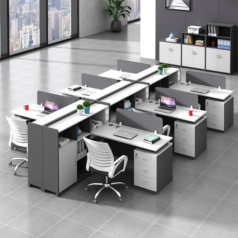 办公室桌椅组合简约现代财务桌子屏风卡座职员电脑桌2/4/6多人位