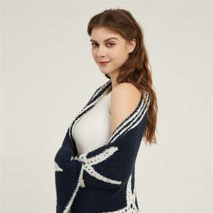 A类半边绒软绵绵海星毯毛线毯子沙发盖毯软装搭配线毯子