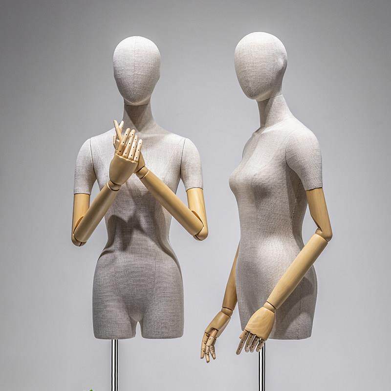 高档服装店模特道具女半身竹节麻挂件手女装橱窗展示架假人台全身