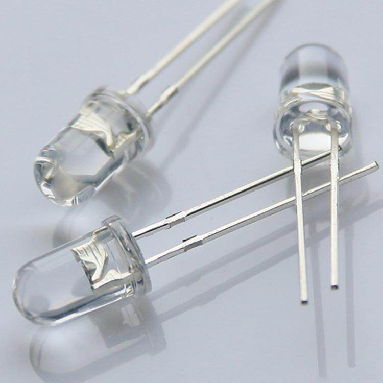 5MM圆头底光衰白灯 长脚直插led发光二极管 透明底光衰白灯珠