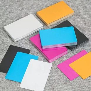 光纤激光打标样品调试黑色蓝色金色银色空白金属名片铝合金卡片