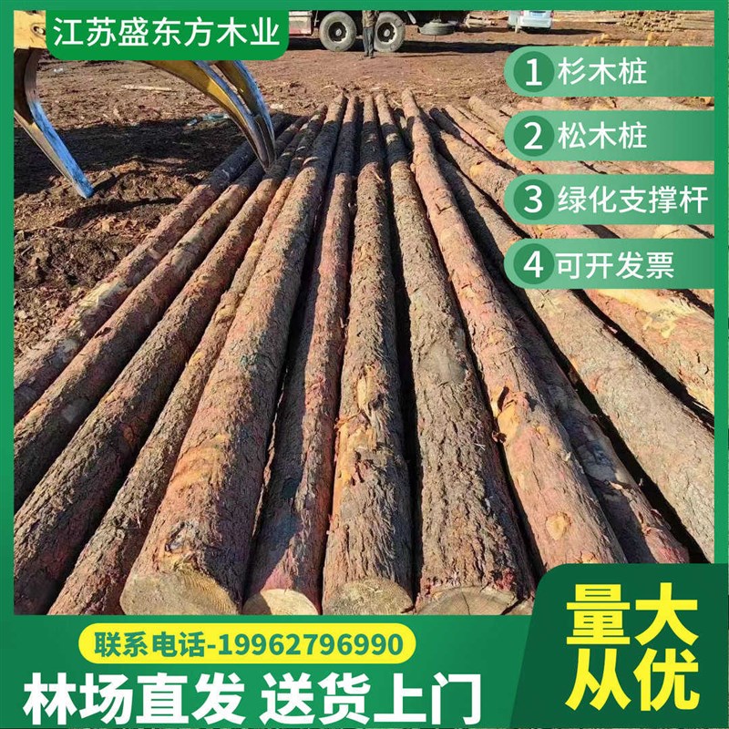 松木桩落叶f松木桩油松木桩花旗松木桩奥松原木桩基础加固木桩