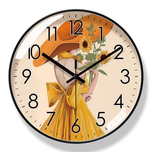 女孩32钟表挂表4扫拉6家用秒石英钟现代静音易普时钟挂钟客厅梦幻