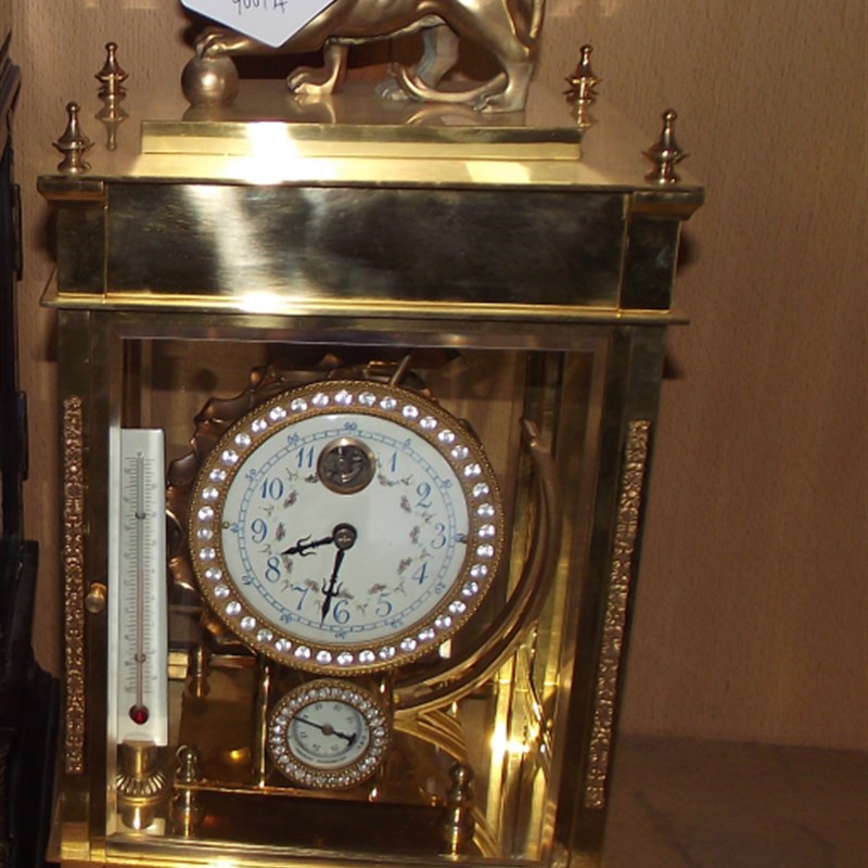 钟表 机械钟i  欧式钟表 镀金狮子滚球钟