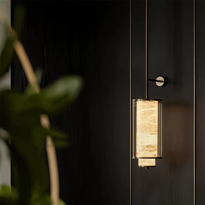 现代简约工程酒店大堂走廊过道壁灯别墅客厅中式高端W云石背景墙