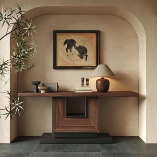侘寂风实木玄关桌中古风入户走廊过道条案装饰桌民宿设计师玄关台