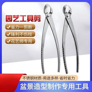 树枝剪园艺盆景工具球节剪刀不锈钢叶芽专用手工球形修剪套装造型