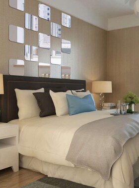 DIY Design Adhesive Mirror Wall Stickers TV Background Decor