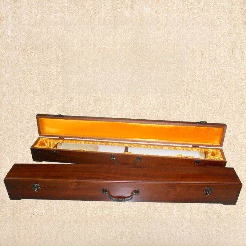 采购产品樟木画盒，书画包装盒，卷轴礼品盒，中国画收纳盒，锦盒