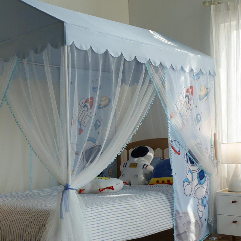 新款儿童床c蚊帐 家用落地男孩卧室床上帐篷蚊帐 女孩房分床睡神