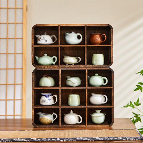 博古架实木中式多宝阁格子台面茶杯架置物架茶叶茶壶紫砂壶展示架