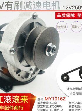 轮35036V皮250电机W24V12V250/改装/W12V/减速电机机械 减速电机