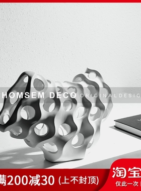 售楼处抽象珊瑚石镂空艺r术摆件现代简约样板间客厅书房玄关软装