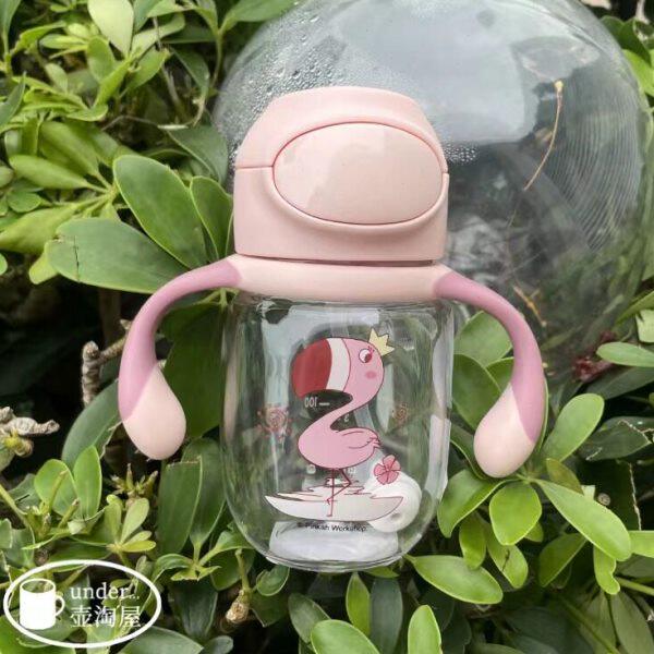 4比咔 水壶小防摔 防漏双耳TMY-433婴幼儿手柄吸管 学饮杯童水杯