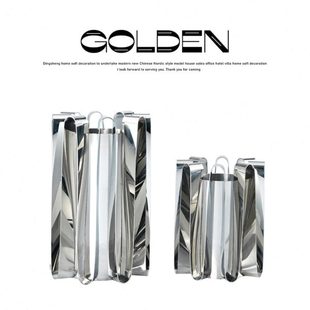 金属花瓶现代简约银色花器洋酒冰桶摆件家居装饰餐桌茶几样板间设