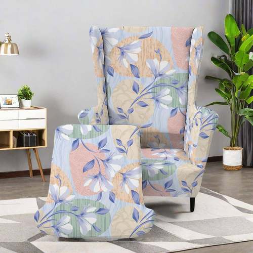 沙发罩单人位 椅套弹力翼背 防尘罩现代圣诞 田园风老虎凳椅子套1