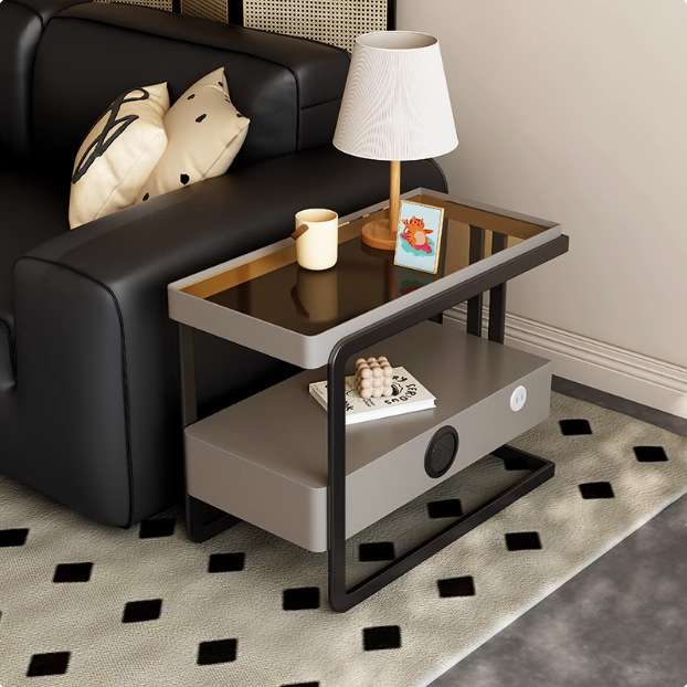 沙发意式边柜极简客厅移动玻璃多功能侧边小户型家用整装储物柜木