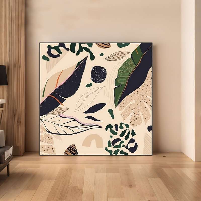 现代简约植物花卉抽象餐厅装饰画小清新书房走廊创意酒店卧室挂画图片