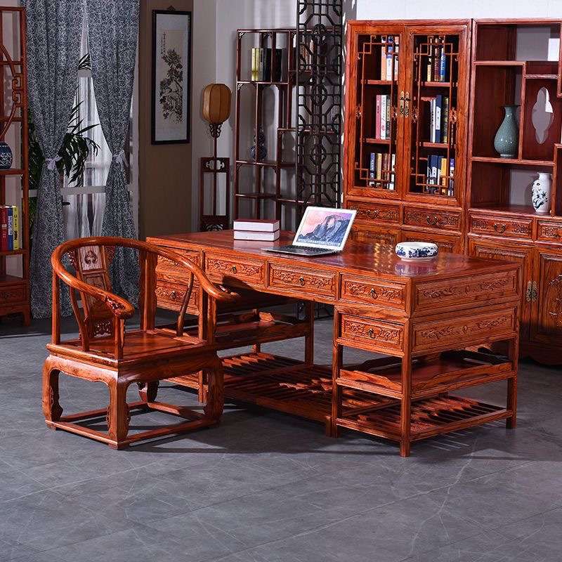 中式古典实木书桌古风仿古办公桌写字台书房书桌新中式老式诊桌