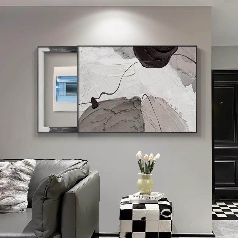 抽象电表箱装饰画现代简约遮挡箱餐厅开关配电箱客厅过道电闸挂画