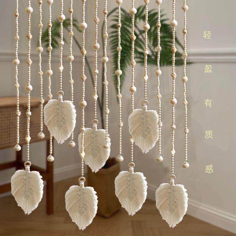 木珠帘隔断帘玄关卧室门帘装饰家用房间珠帘卧室过道玄帘子原木