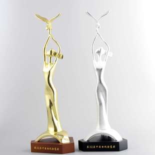 金鸡百花奖杯电视金鹰奖金属人像奖杯制作飞天华表电影节奖杯供应