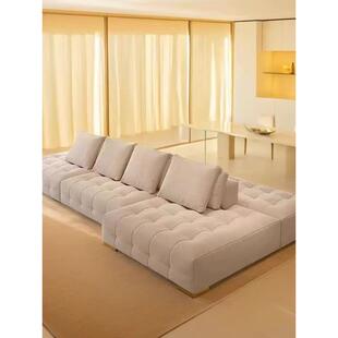 意式极简背靠背劳伦斯磨砂布沙发设计师大户型模块岛屿双面沙发