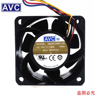原装AVC 2B06038B12S DC12V 1.80A6CM6038暴力电源服务器散热风扇