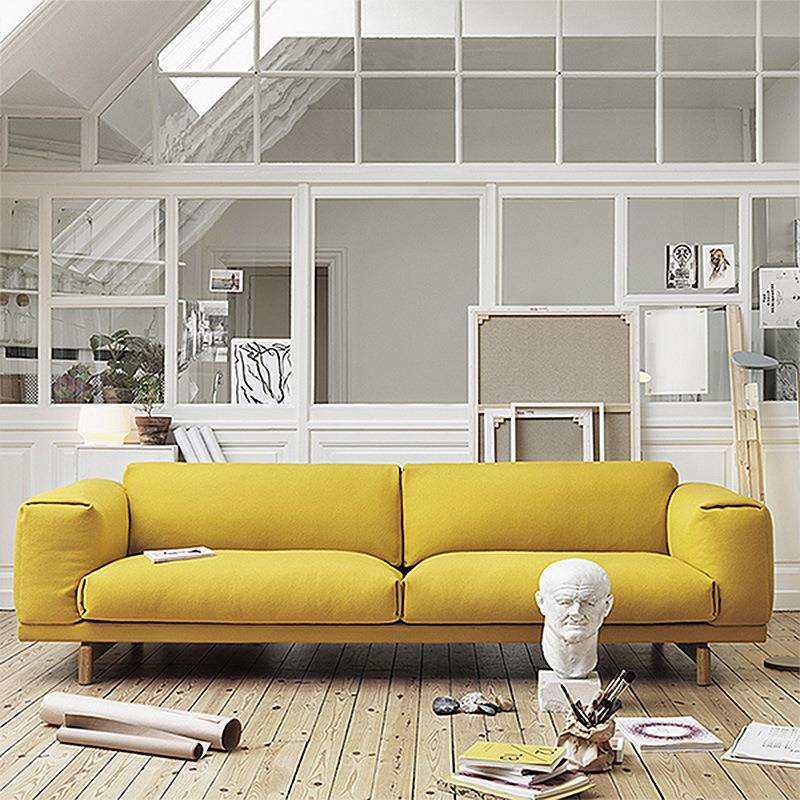 北欧简约客厅公寓样板房小户型三双单人位家用可拆洗棉麻布艺沙发