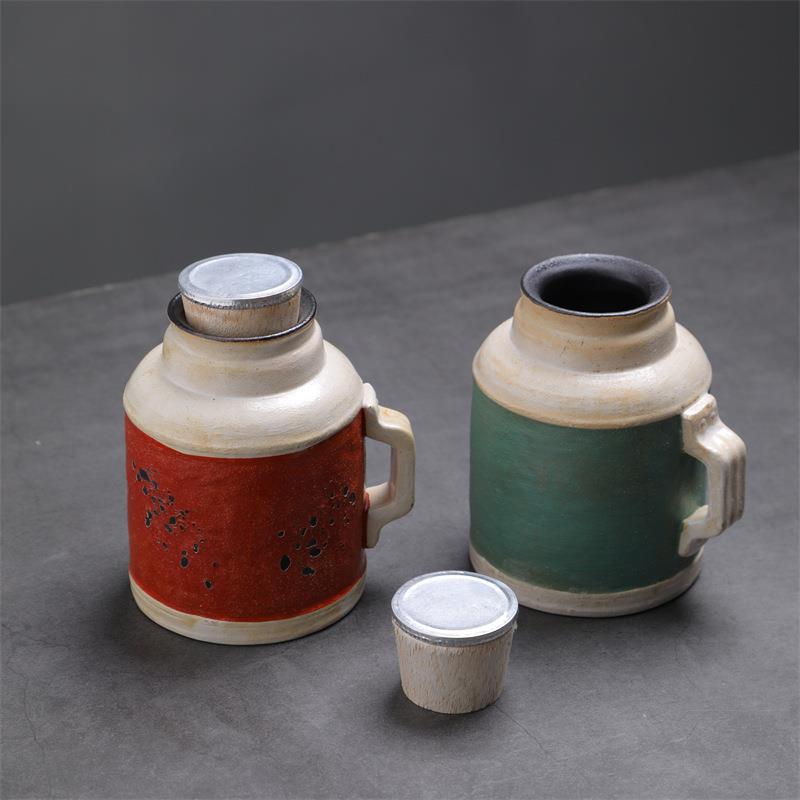 陶瓷热水壶复古做旧家用养生壶办公室泡茶壶创意茶具迷你小暖壶