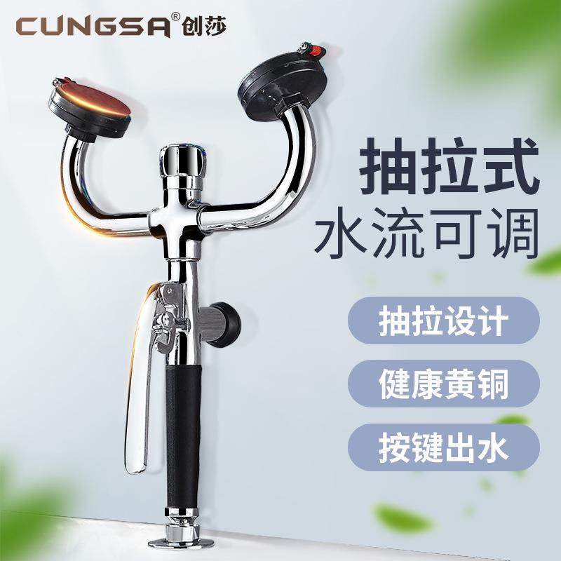 创莎验厂实验室单口双口台式洗眼器简易立式洗眼器验厂洗眼器